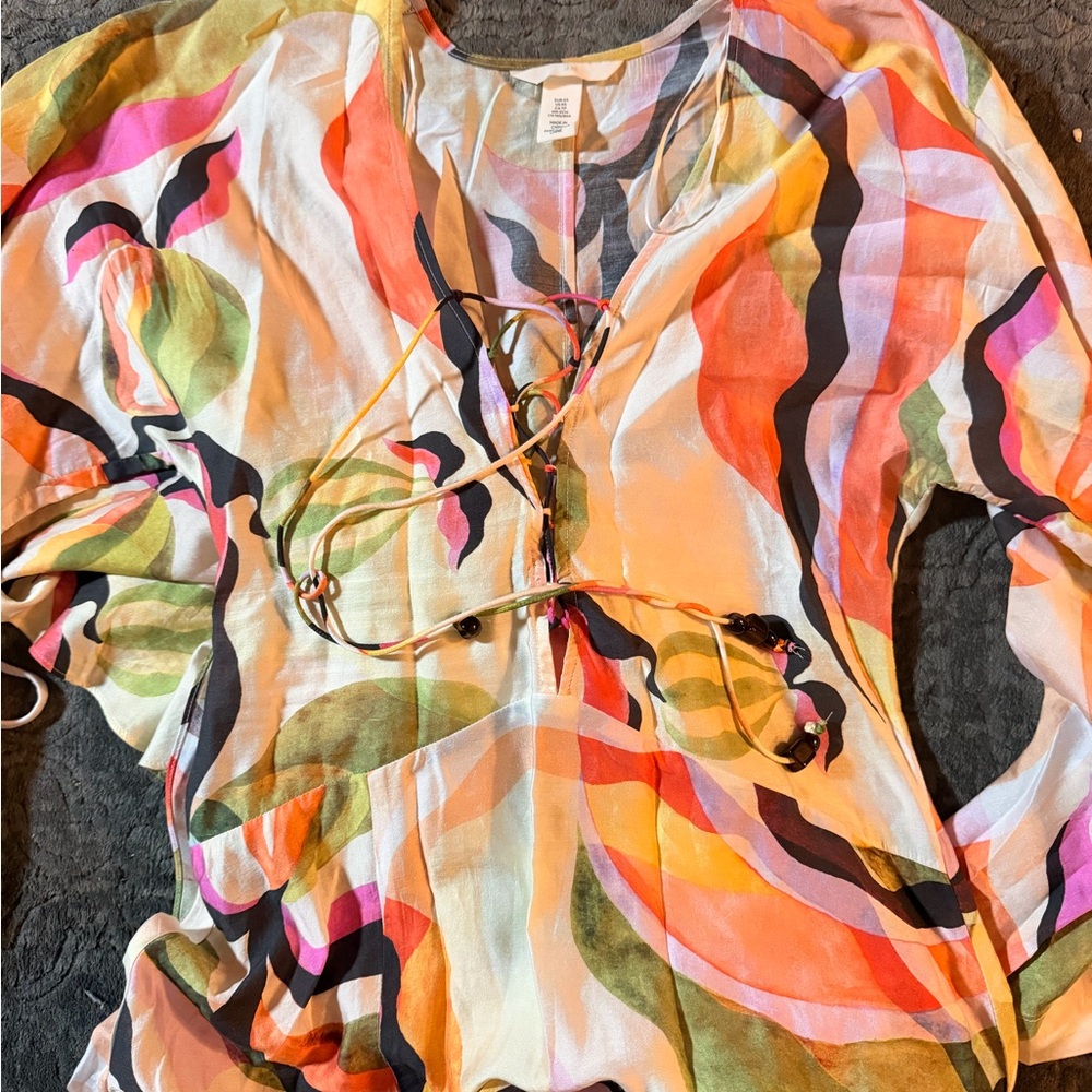 H&M Multi-Color Abstract Print Maxi Dress